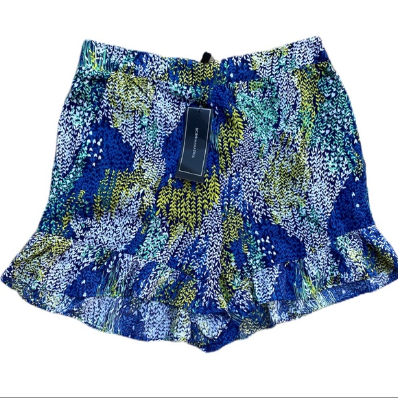 BCBGMAXAZRIA Blue Green Combo Floral Shorts NWT - Picture 3 of 6